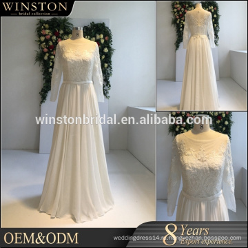 новый стиль алибаба длинным рукавом Исламская свадебное платье пляжное свадебное платье 2016